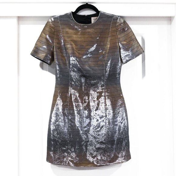 Jasmine Di Milo Size 6 Metallic Fit and Flare Mini Dress - Picture 1 of 12